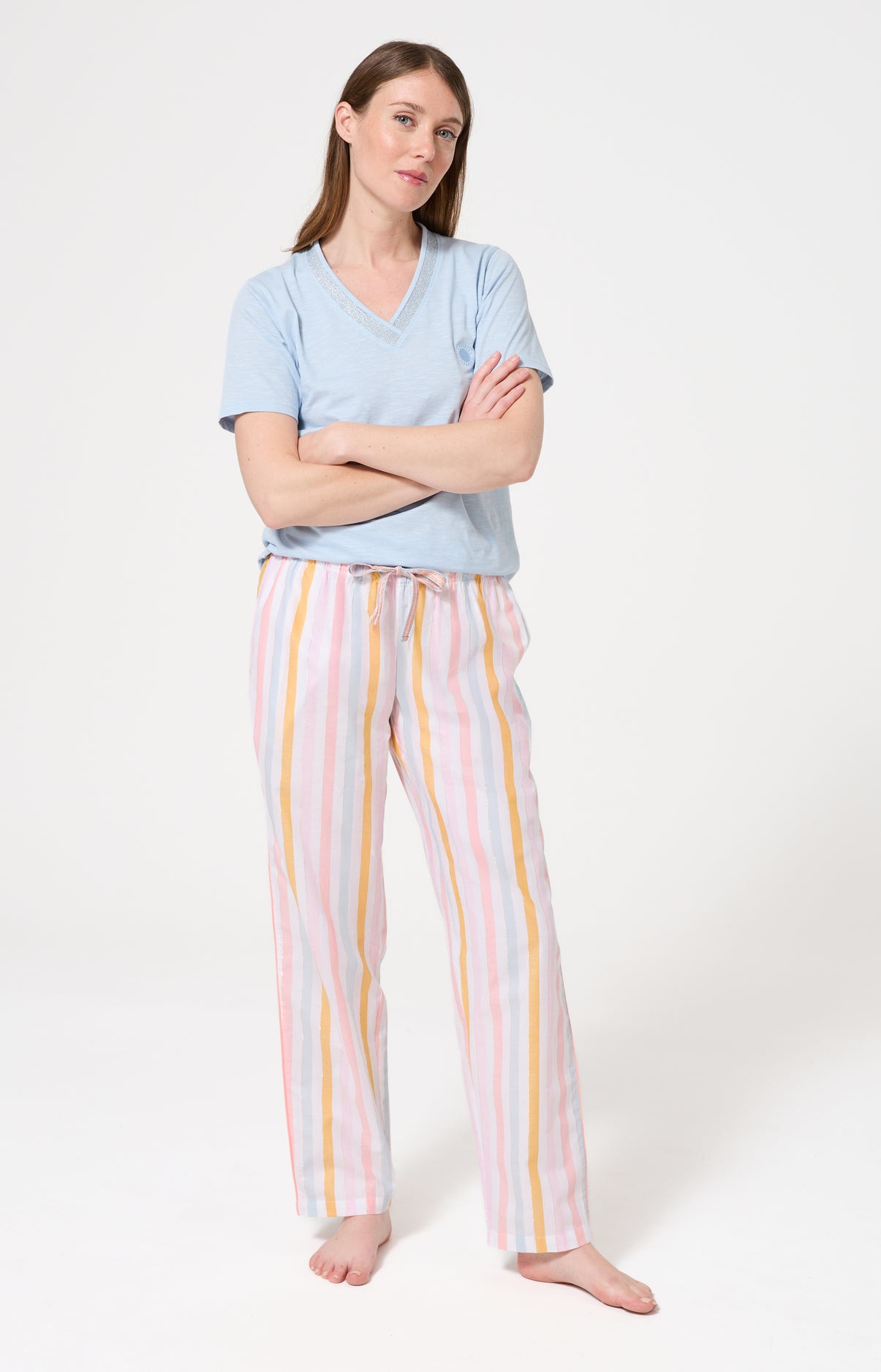 Bas Femme Maé Imprimé rayures multicolores 1