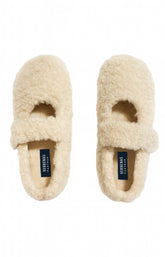 Chaussons Ballerine Fourrure Beige 2