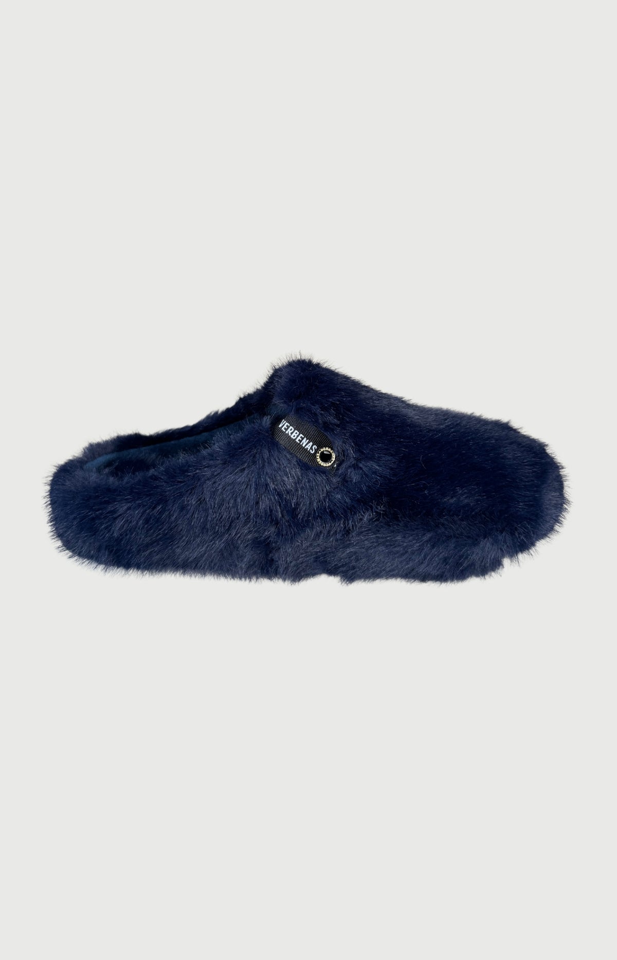 Mules Femme fausse fourrure bleu marine Sélène 1