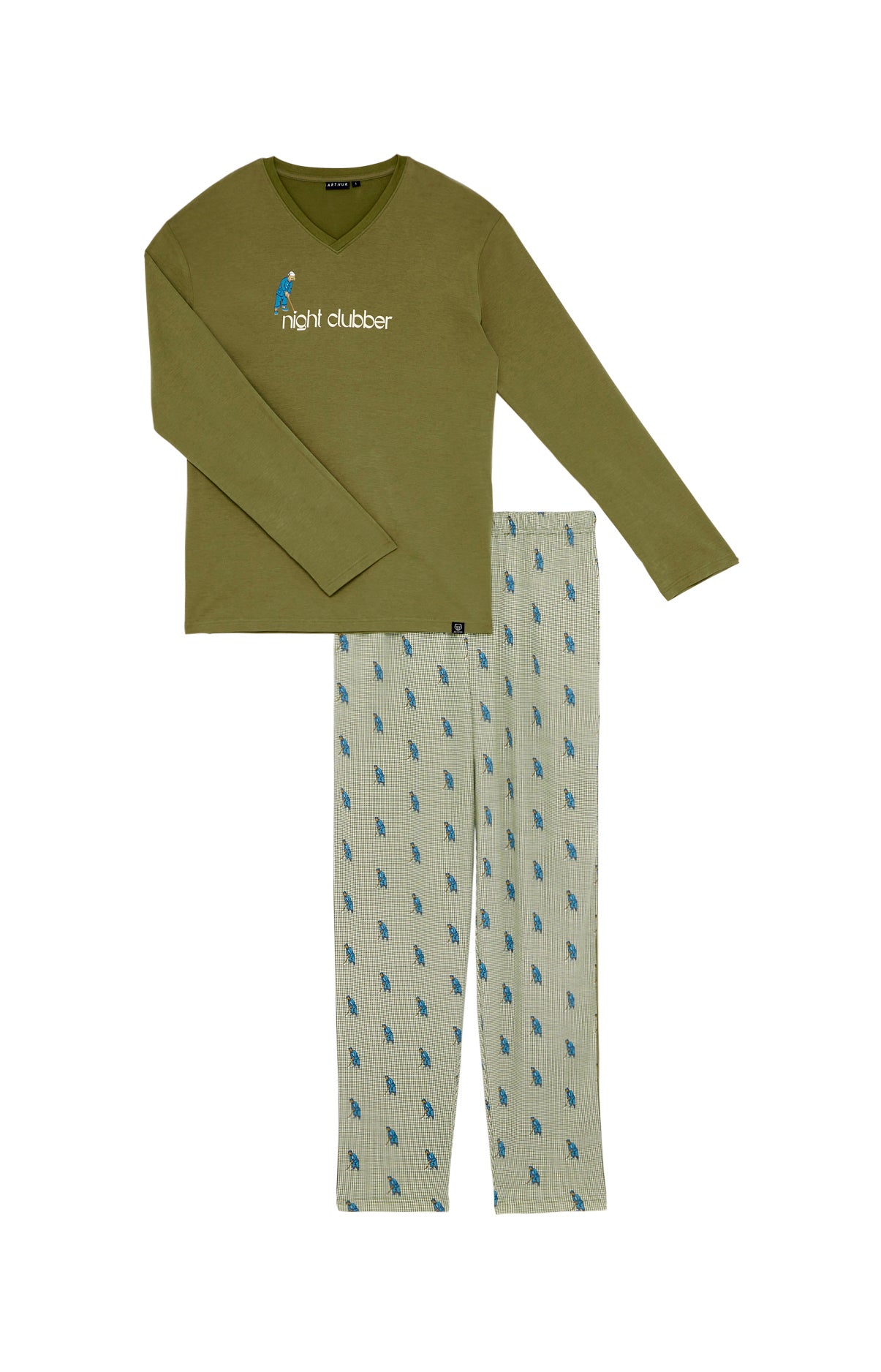 Pyjama long Homme Night Clubber Vert 9