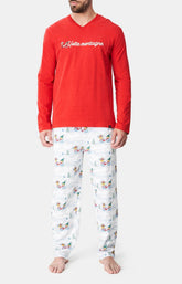 Pyjama long Femme Hotte montagne Blanc et Ivoire 1