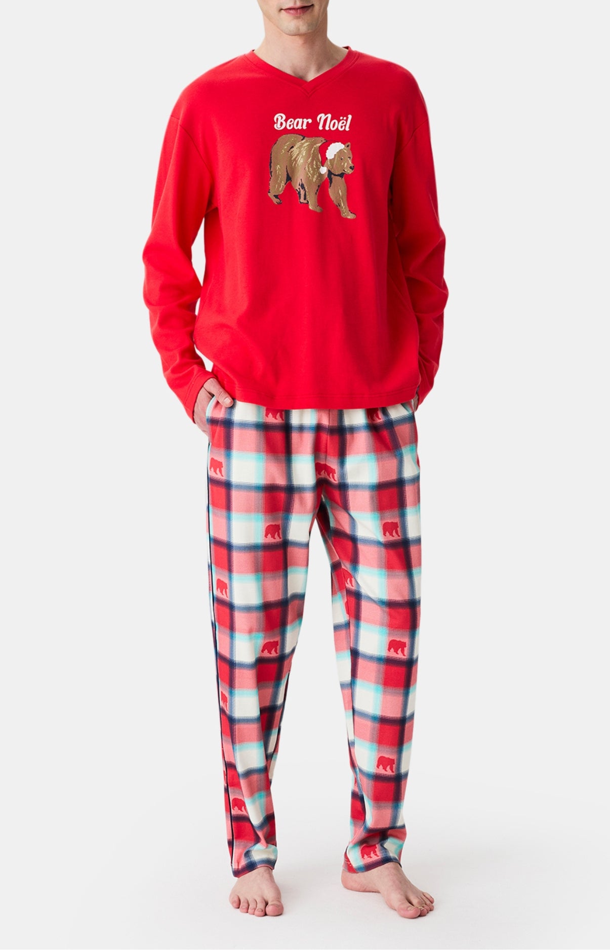 Pyjamas Homme Bear Noël ROUGE 1