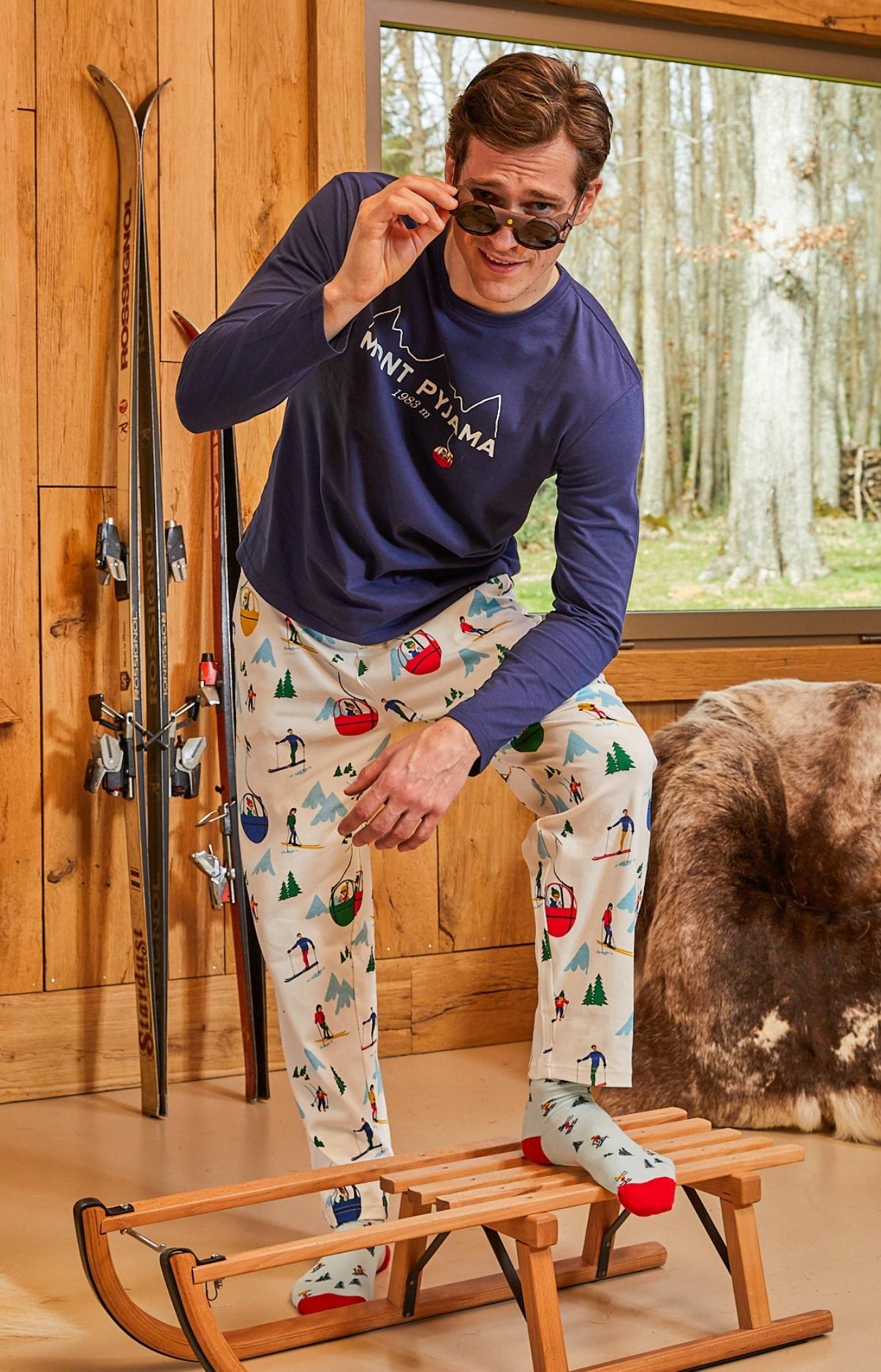 Pyjama long Homme Mont Pyjama Blanc et Ivoire 6