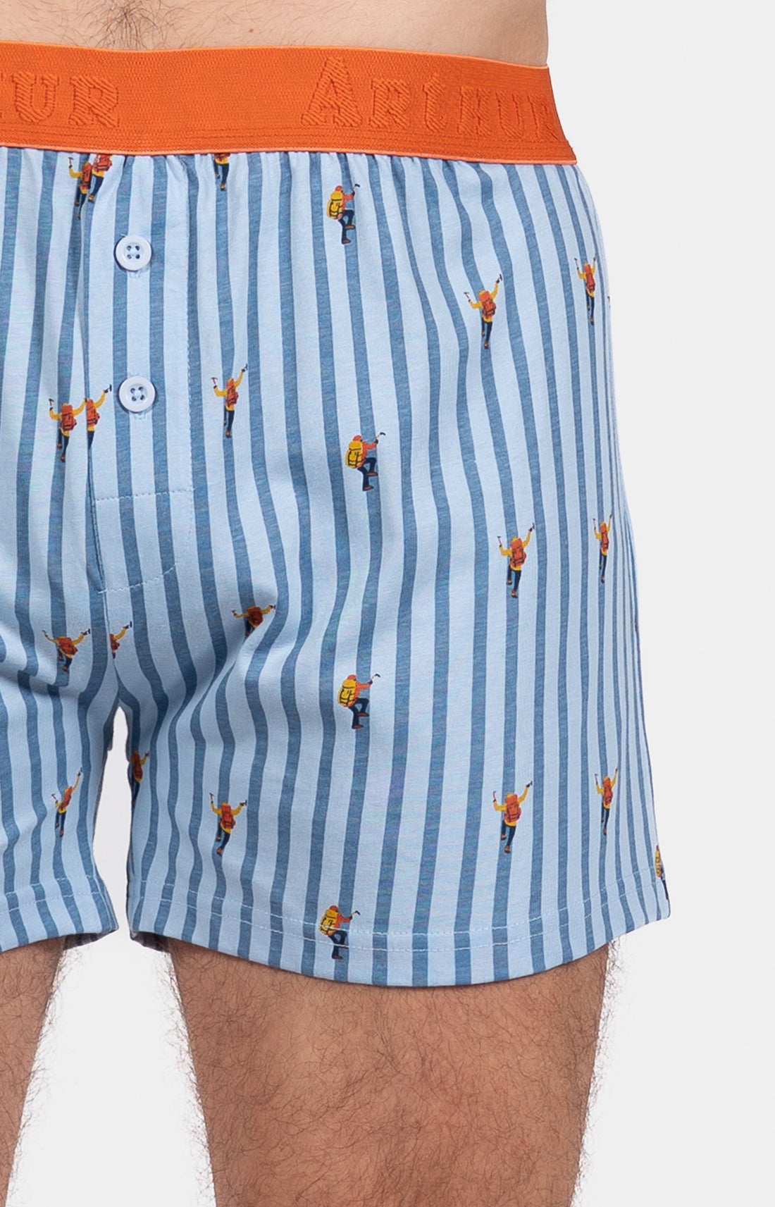 Boxer Homme flottant Ivresse des sommeils Bleu et Orange 2