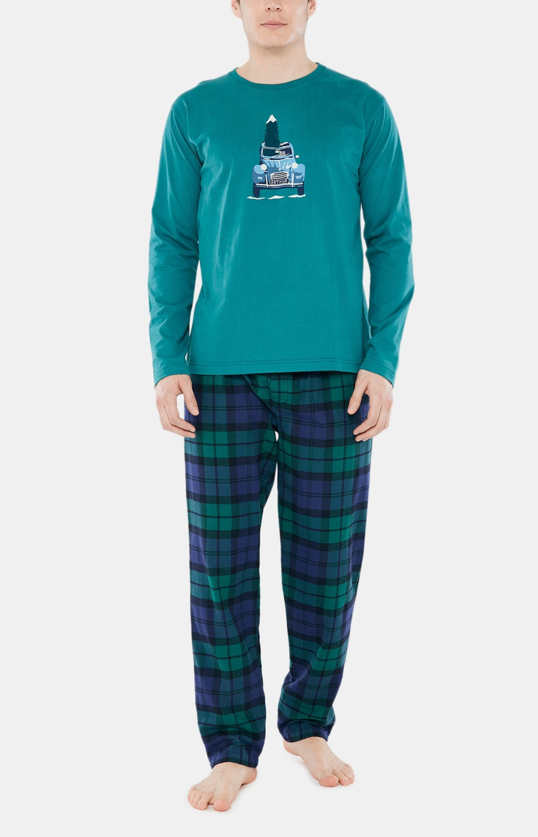 Pyjama long Homme Bill Noir et Vert 1