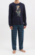 Pyjama long écossais Homme marine 1