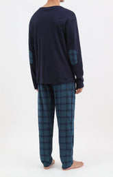Pyjama long écossais Homme marine 3