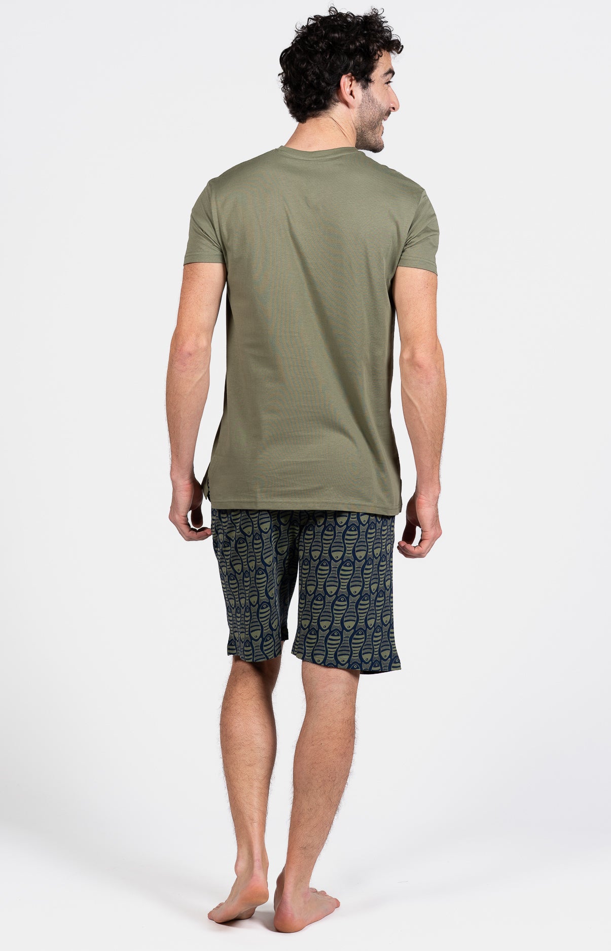 Pyjashort Poisson Kaki Homme 6