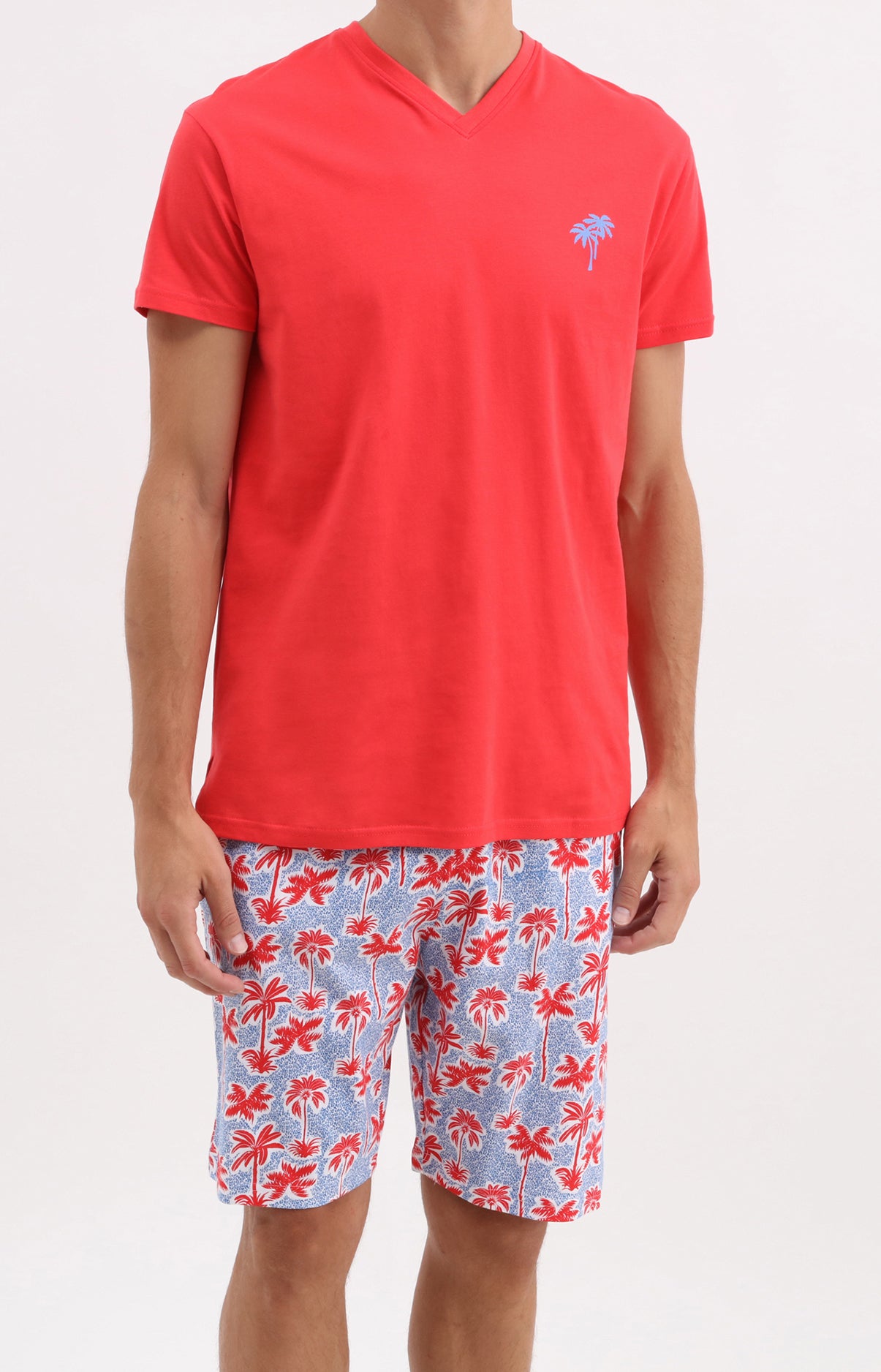 Pyjama Homme Palmier rouge Imprimé palmiers rouges 1