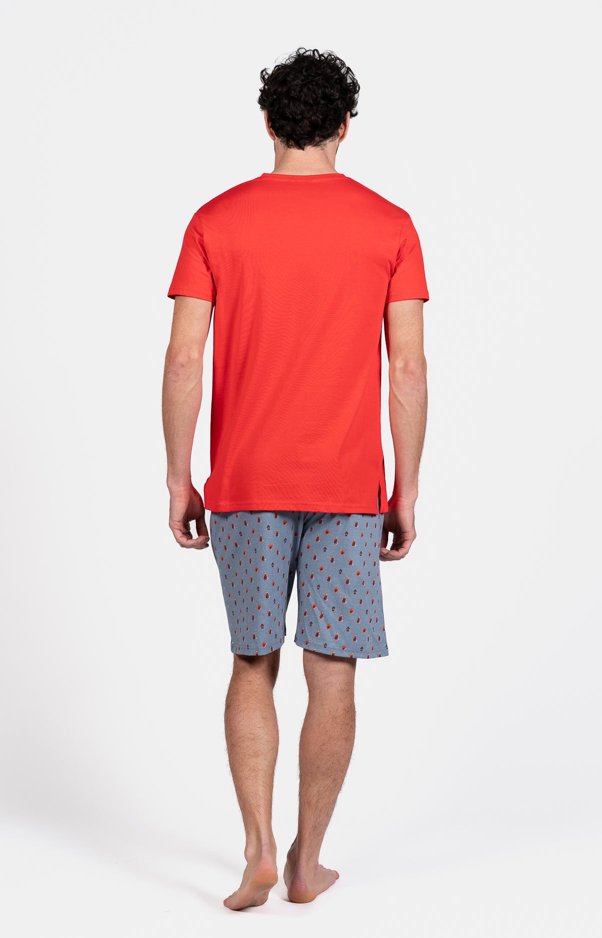 Pyjashort Homme Pompier Bleu et Rouge 6
