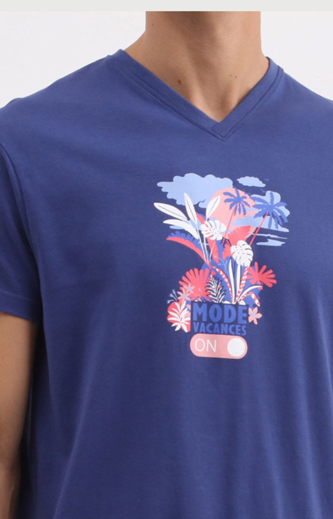 Pyjama Homme Mode vacances ON Imprimé rayures et illustrations vacances 2