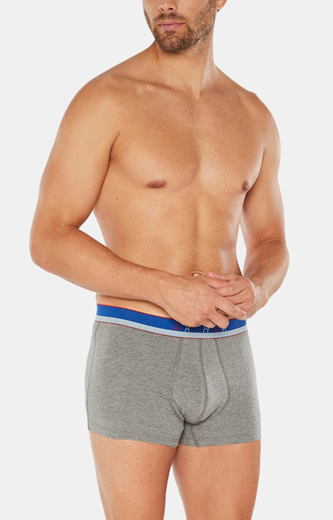 Boxer Slippé Homme Uni Gris 34