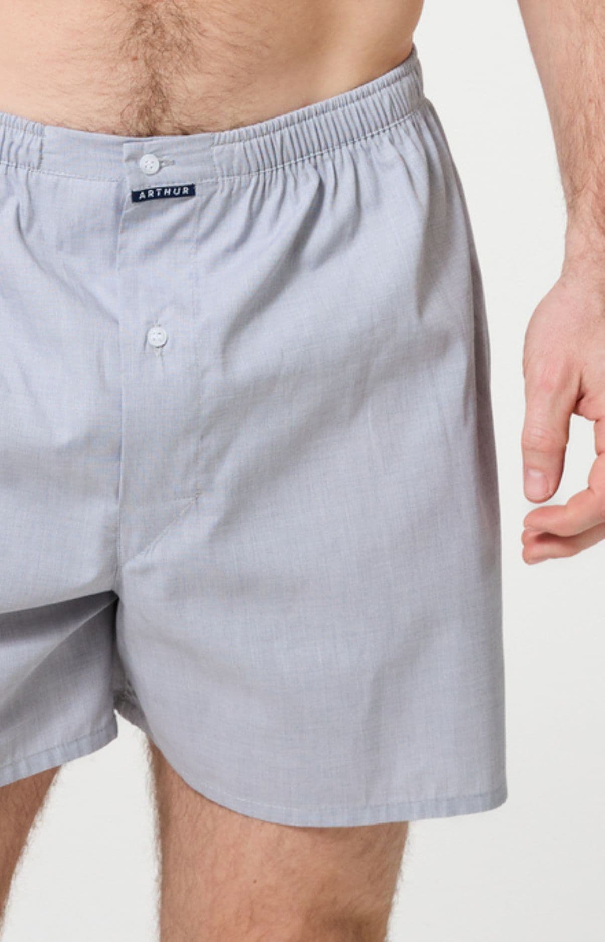 Caleçon classique homme uni gris clair 1