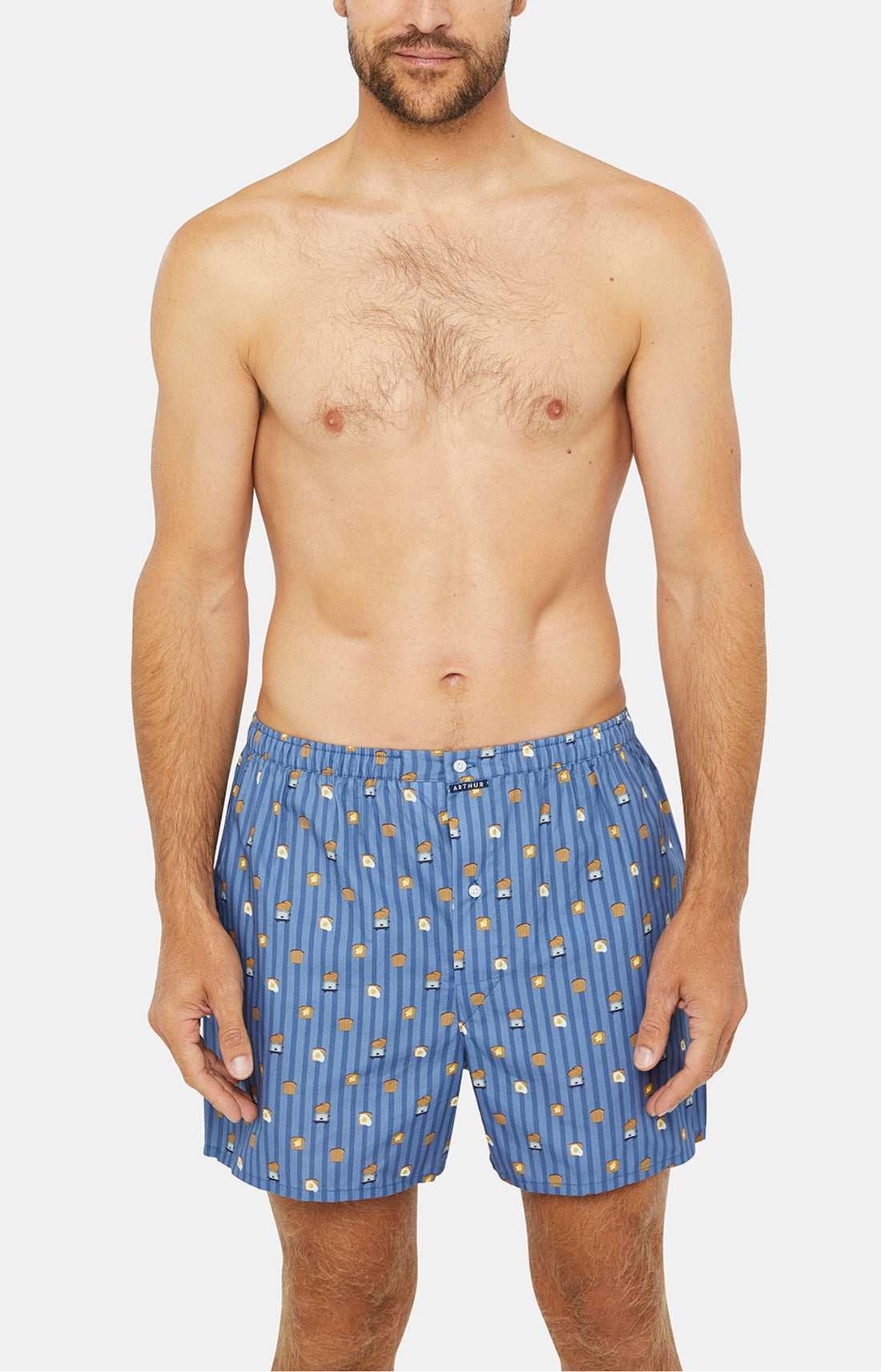 Caleçon classique Homme Toast Bleu et Jaune 1