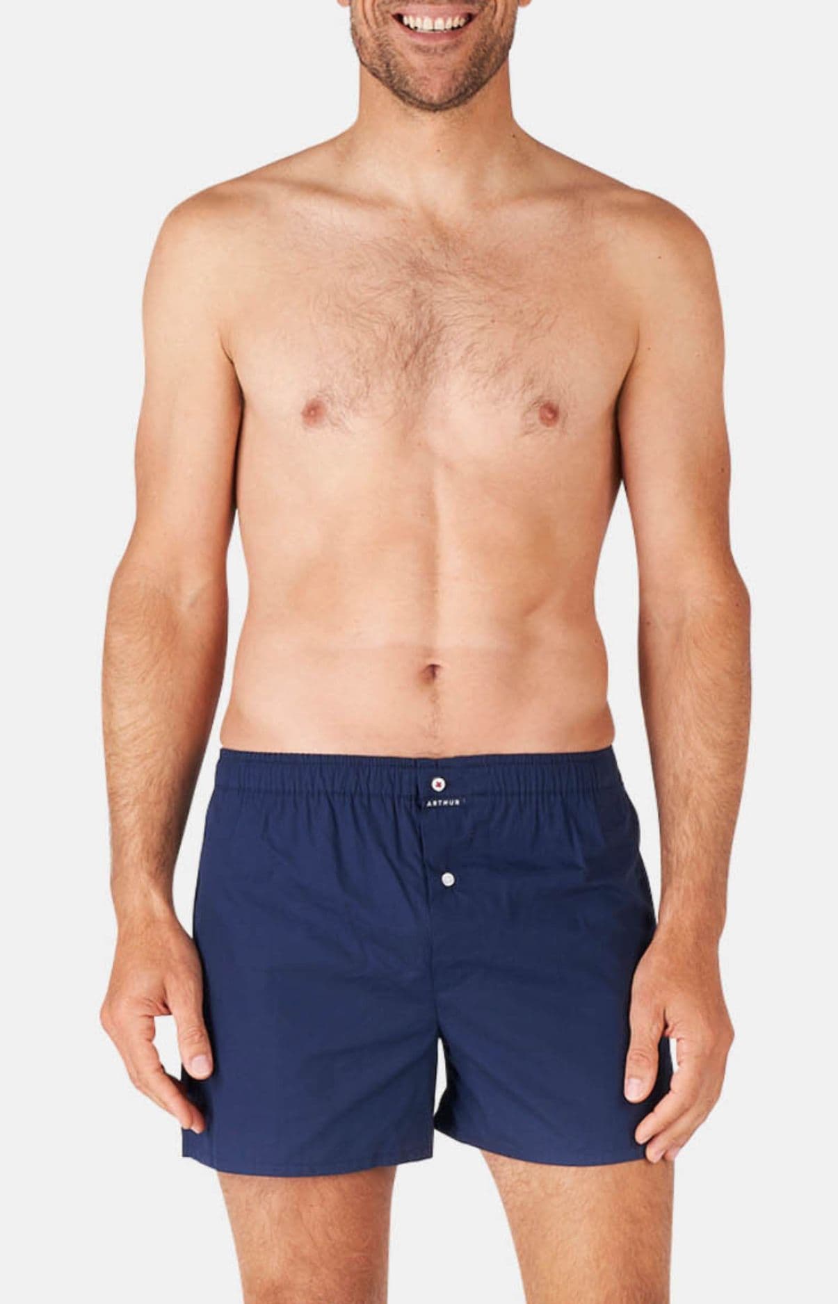 Caleçon homme uni bleu marine 2