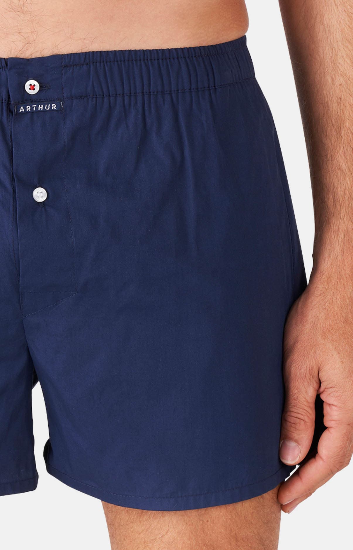 Caleçon homme uni bleu marine 1