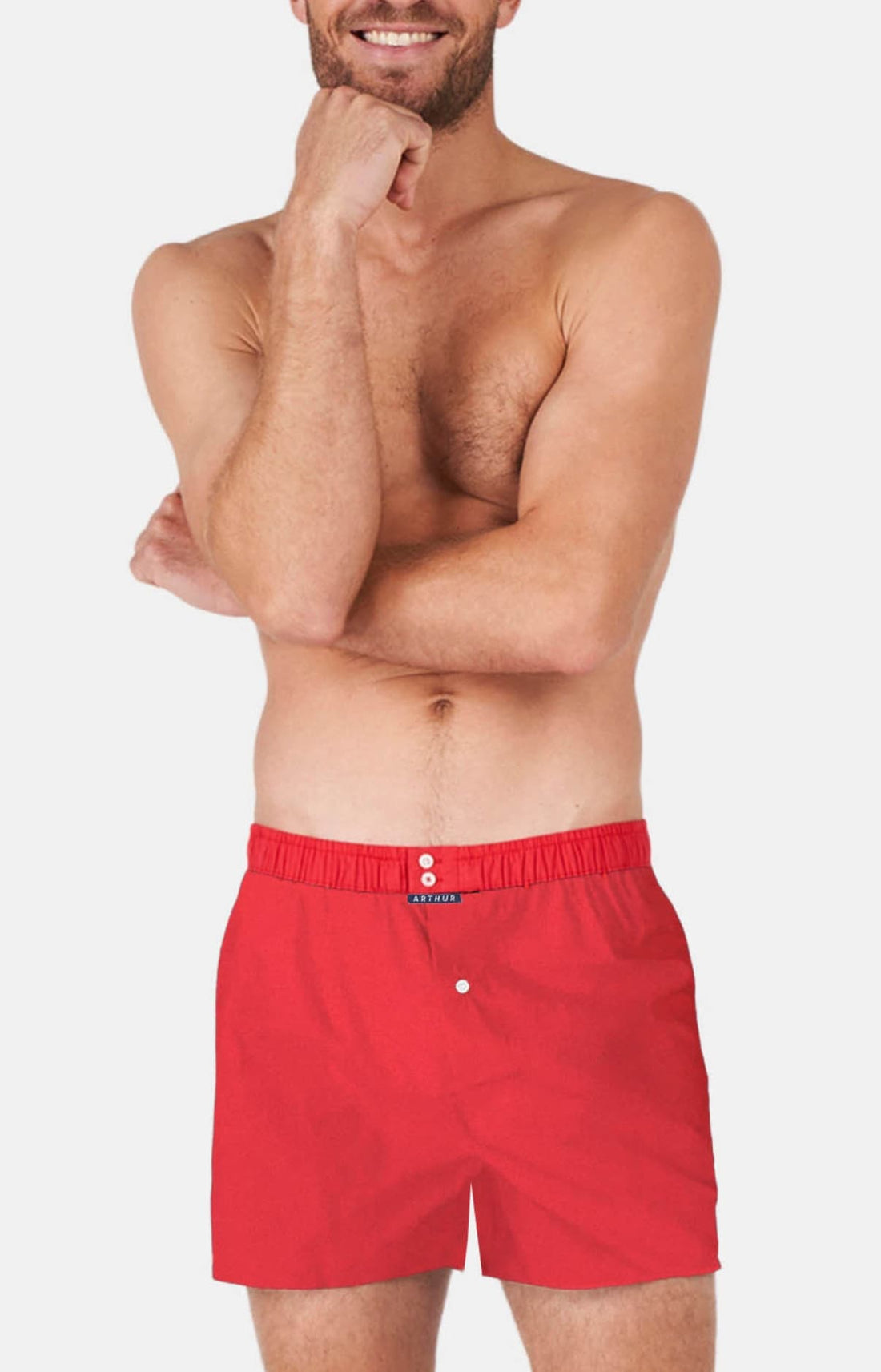 Caleçon homme rouge uni 2