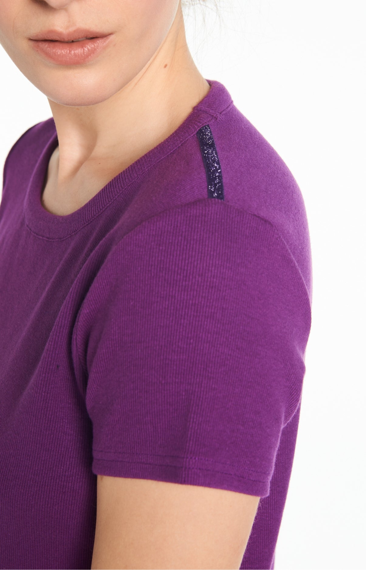 Tee-shirt Femme Uni Violet et Bordeaux 2