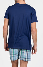 Pyjama court Pyjaméricain Homme Hugh Bleu et Marine 6
