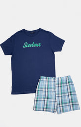 Pyjama court Pyjaméricain Homme Hugh Bleu et Marine 3