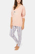 Pyjama long Femme Bouquins Rose 1