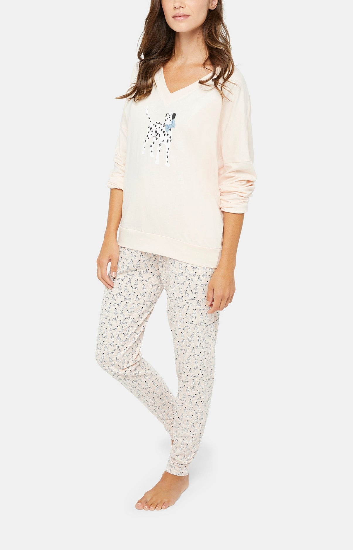 Pyjama long Femme Dalmatien Rose 1