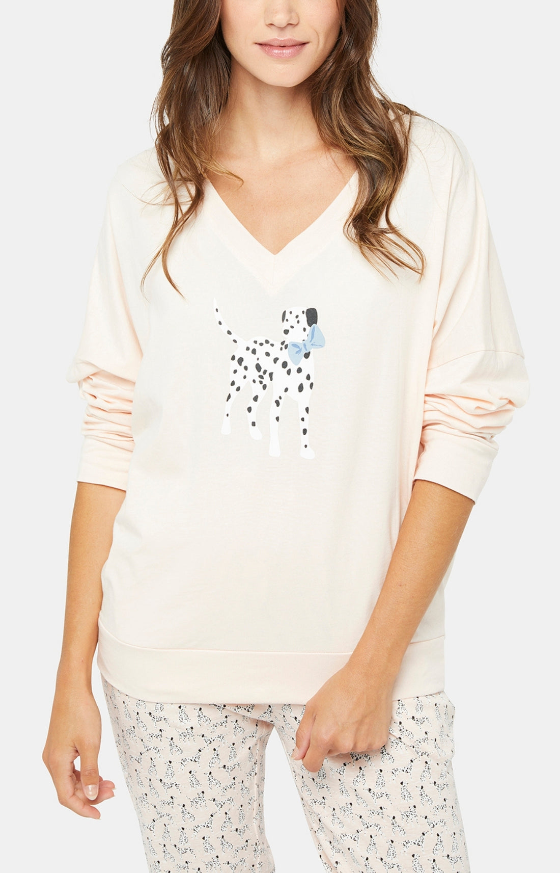 Pyjama long Femme Dalmatien Rose 2