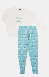 Pyjama long Enfant Première de la glace Bleu et Blanc et Ivoire 3