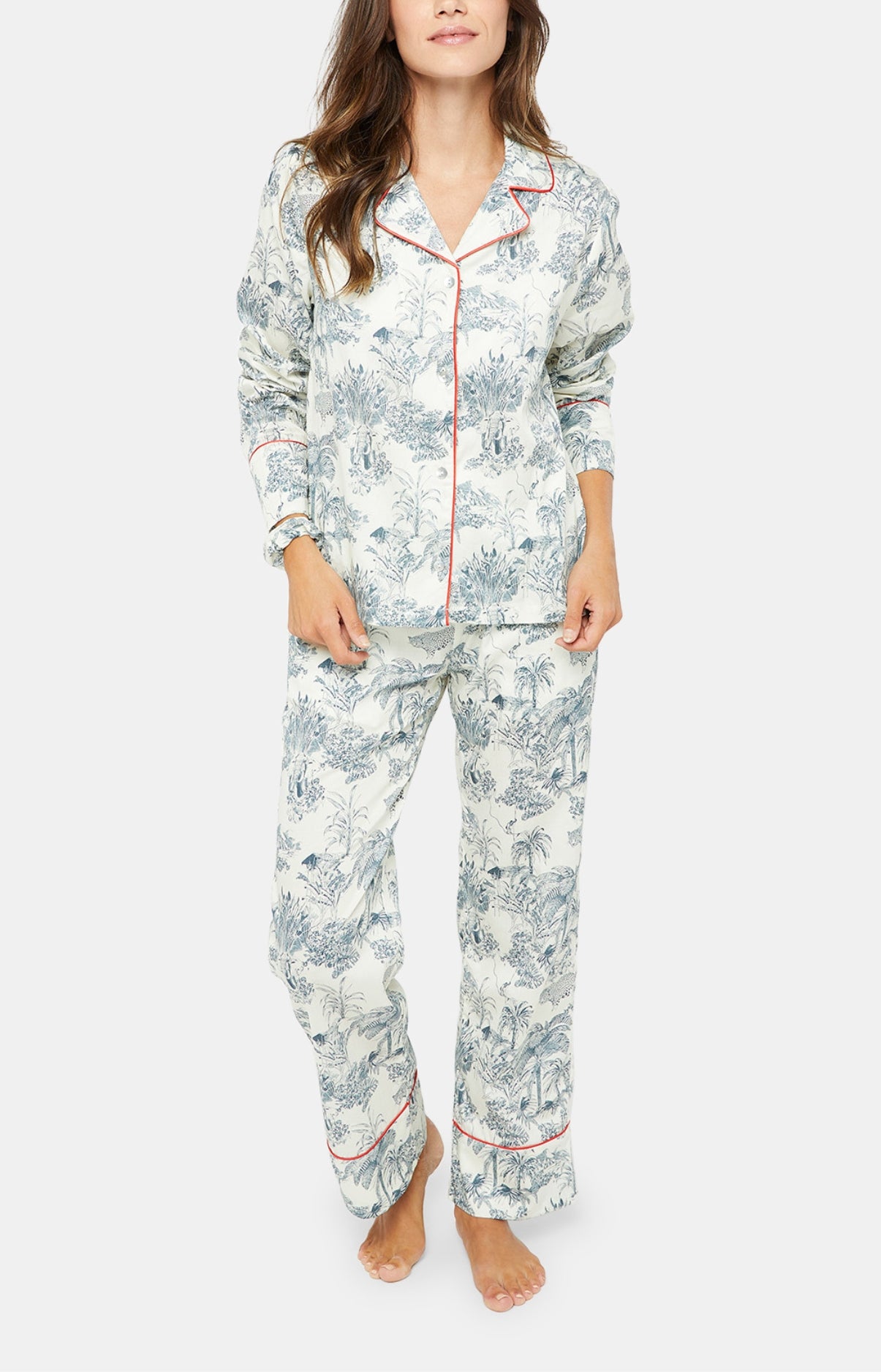 Pyjama long Enfant boutonné Jouy Gris 2