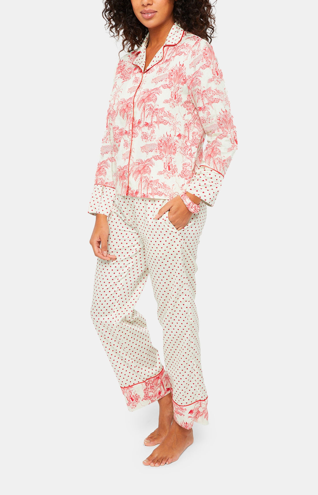 Pyjama long Enfant boutonné Jouy Gris 7