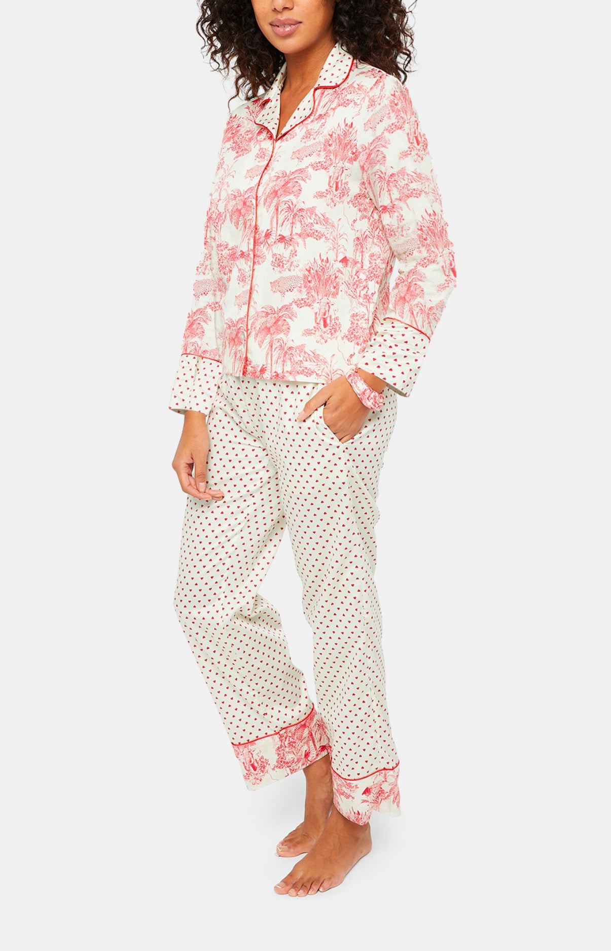 Pyjama long Enfant boutonné Jouy Gris 7
