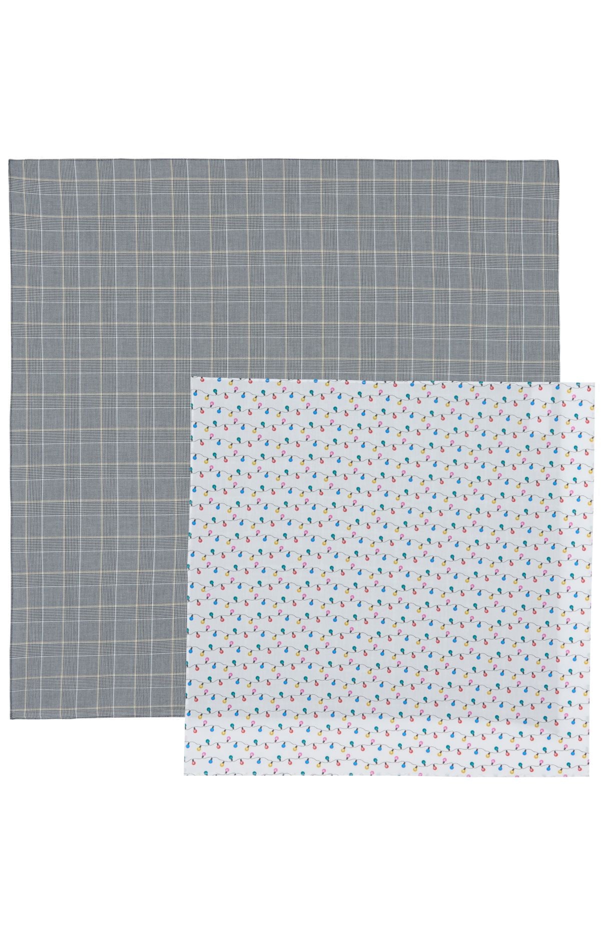 Furoshiki Accessoire Ampoules &amp; Carreaux Blanc et Ivoire 3