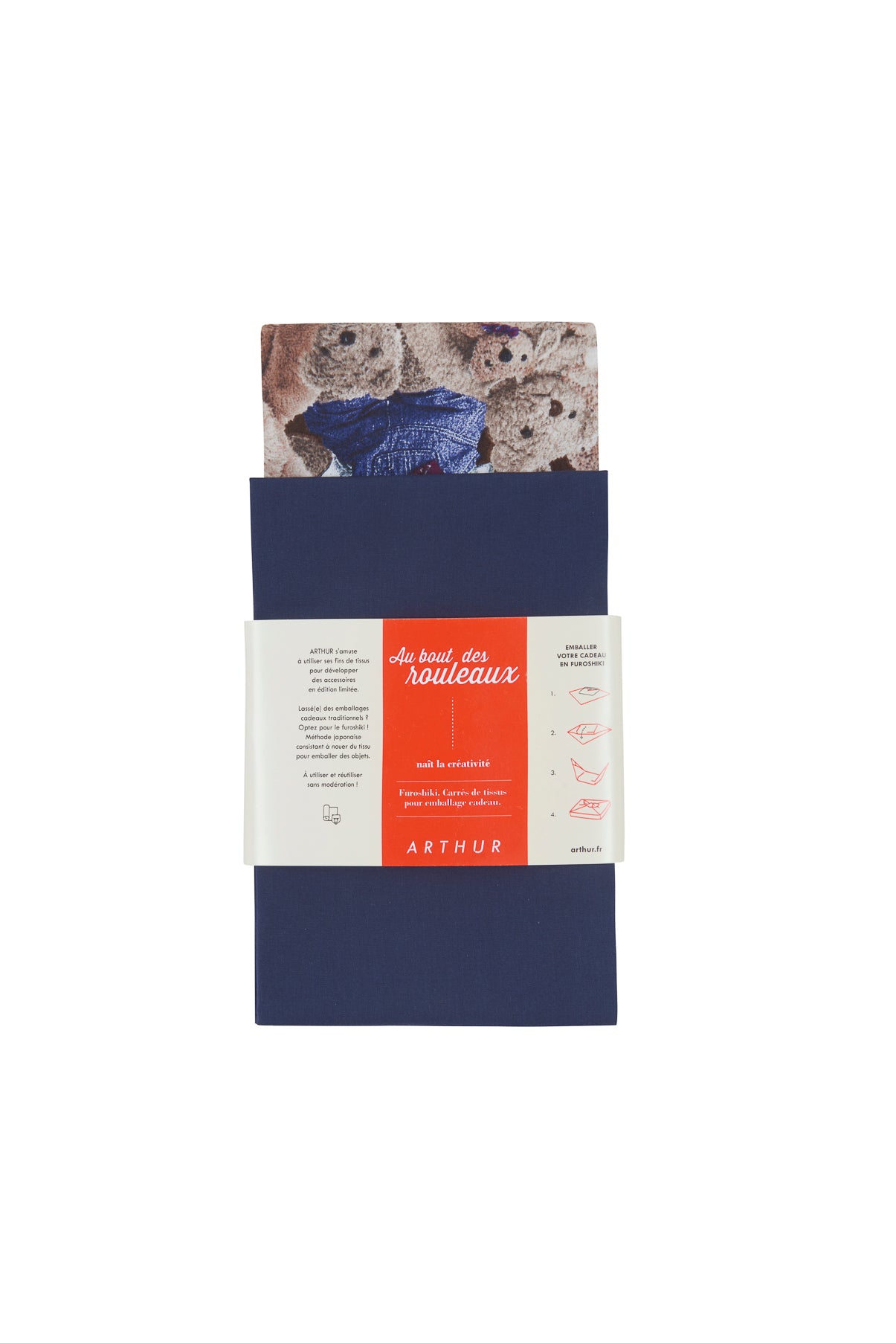Furoshiki Accessoire Uni &amp; Teddy Beige et Marron 2