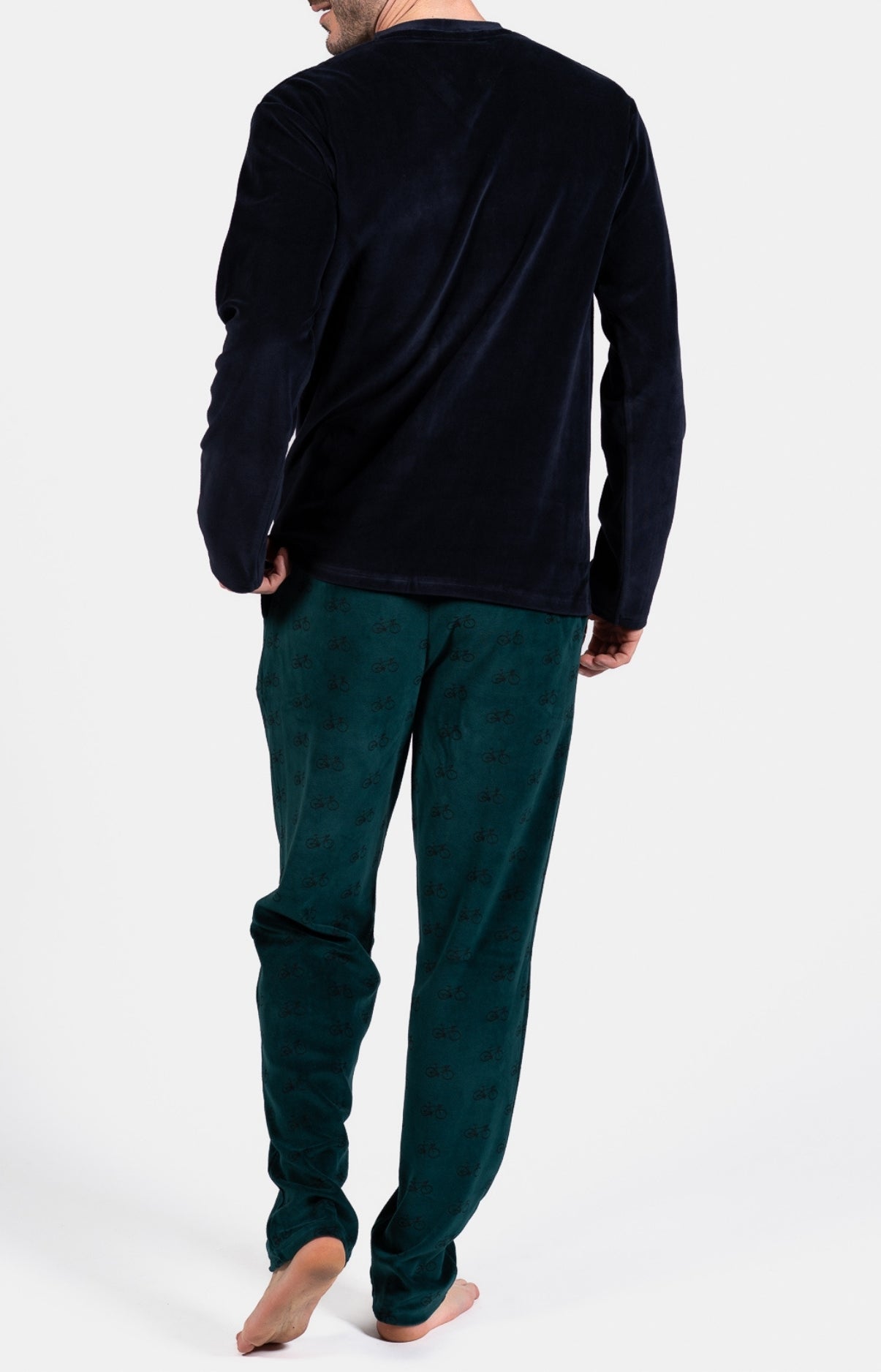 Pyjama long Femme Cycliste Vert et Marine 6