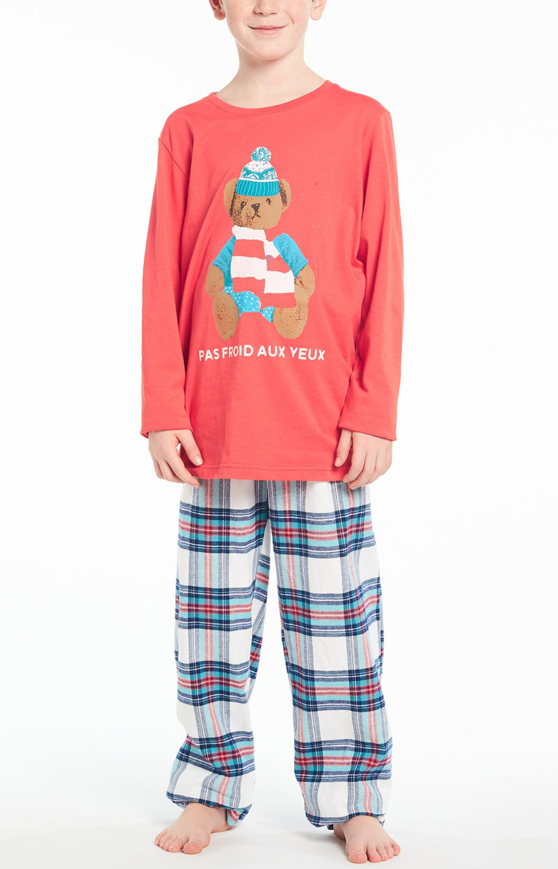 Pyjama long Enfant Pas Froid Aux Yeux Blanc et Ivoire 1