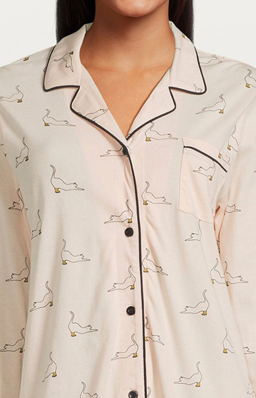 Chemise de nuit - Chat beauté