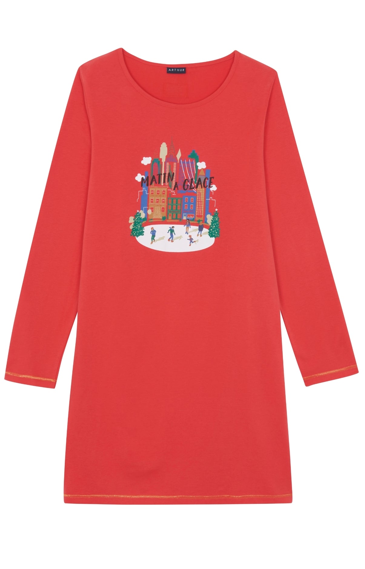Chemise de nuit Femme Matin à glace Rouge 3