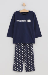 Pyjama long enfant mixte halloween fantôme bleu marine 1