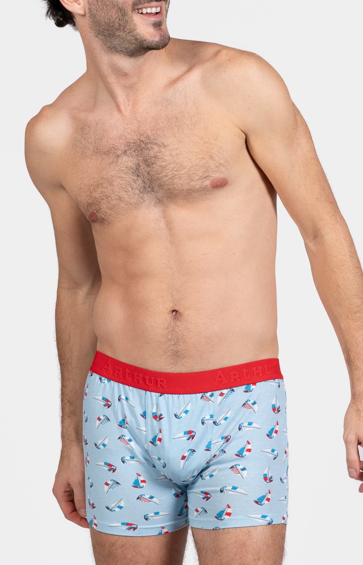 Boxer Homme Boat Bleu et Rouge 2