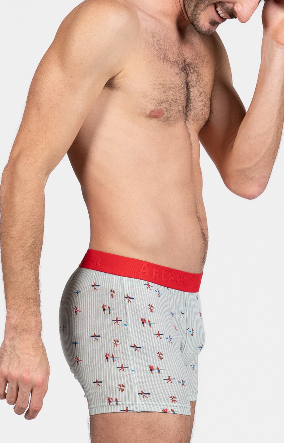 Boxer Homme Surf Vert et Rouge 4
