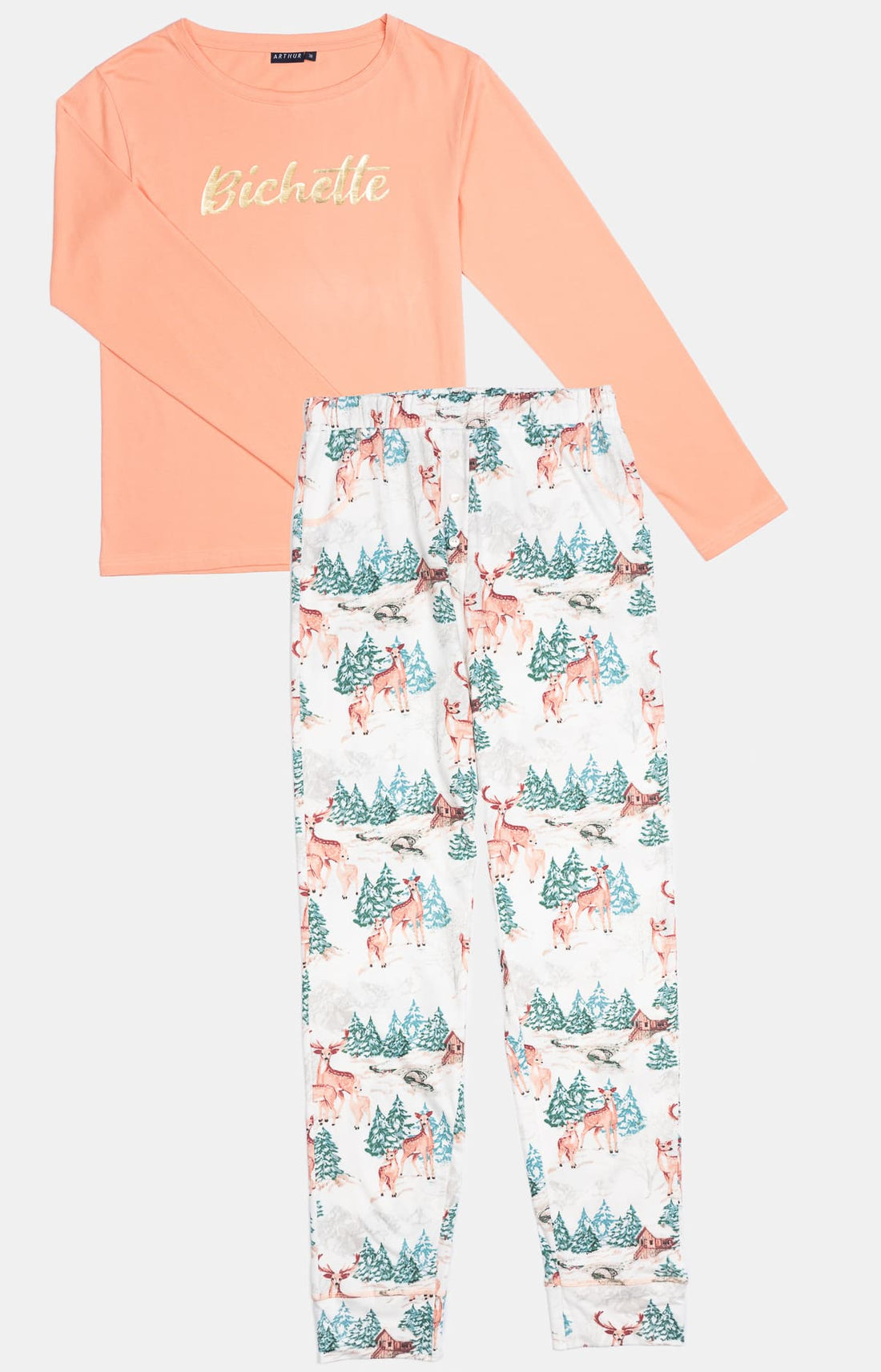 Pyjama Femme biche Blanc 3