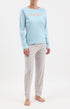 Pyjama long femme bleu hérisson 1