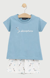 Pyjashort Enfant Je décompresse en jersey de coton léger 1