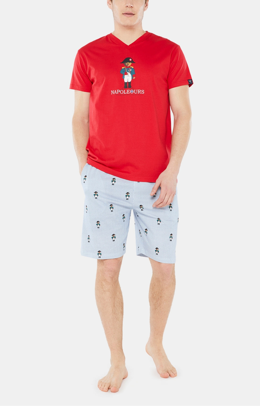 Pyjashort Homme Napoleours Bleu et Rouge 1
