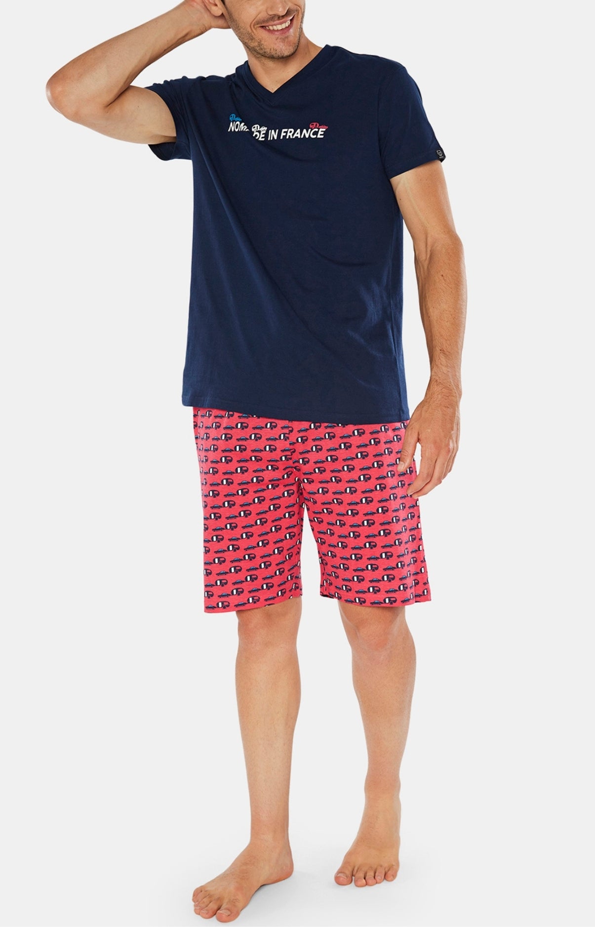 Pyjashort Homme Nomade in France Rouge 1