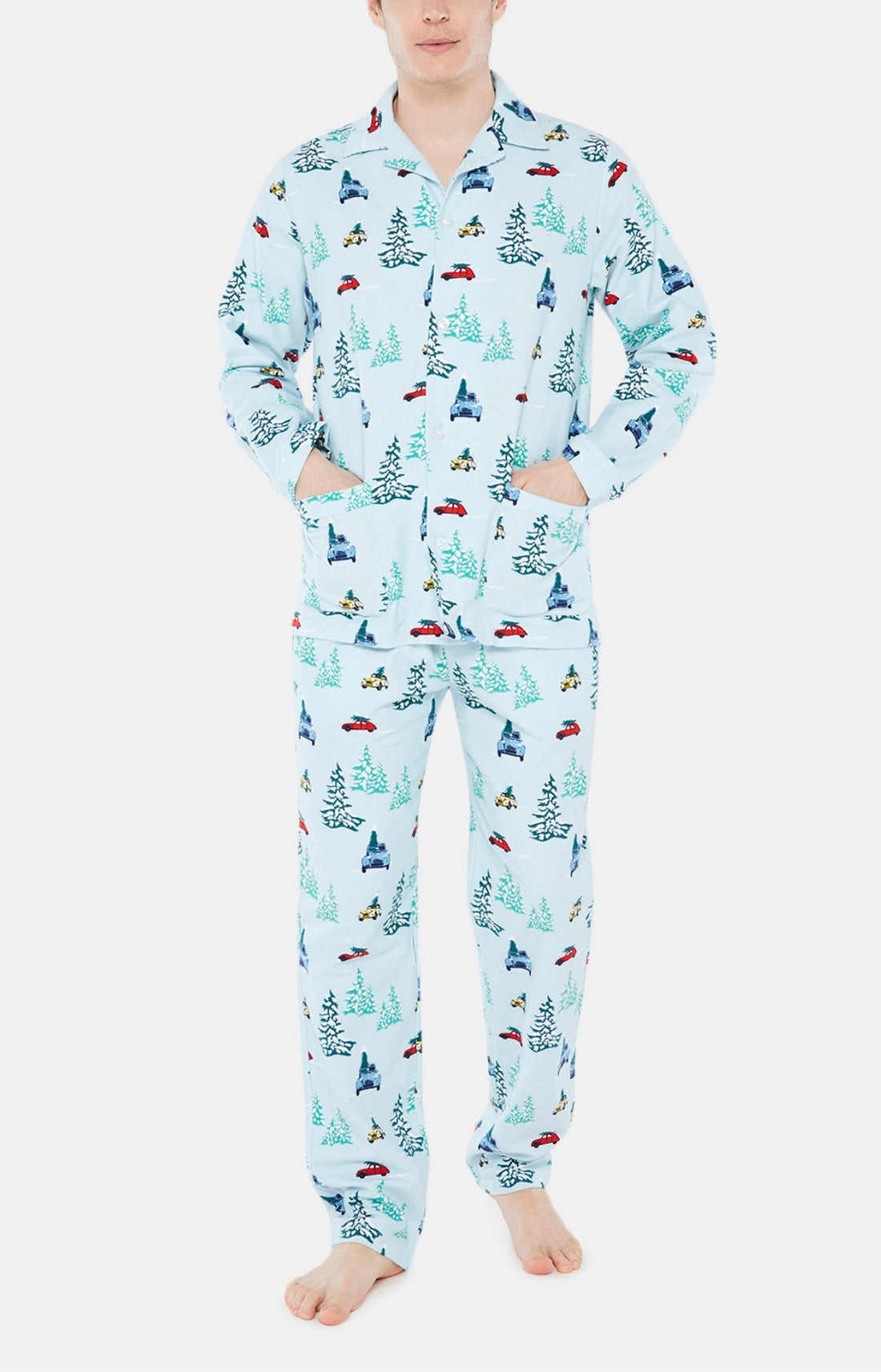 Pyjama long boutonné Homme 2CV Pilou Bleu 1