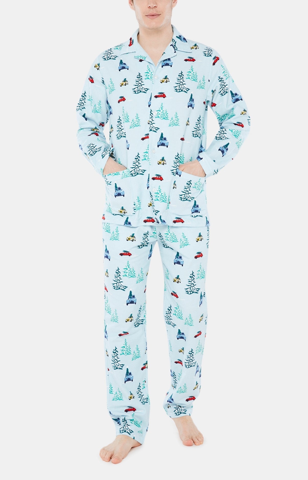 Pyjama long boutonné Homme 2CV Pilou Bleu 1