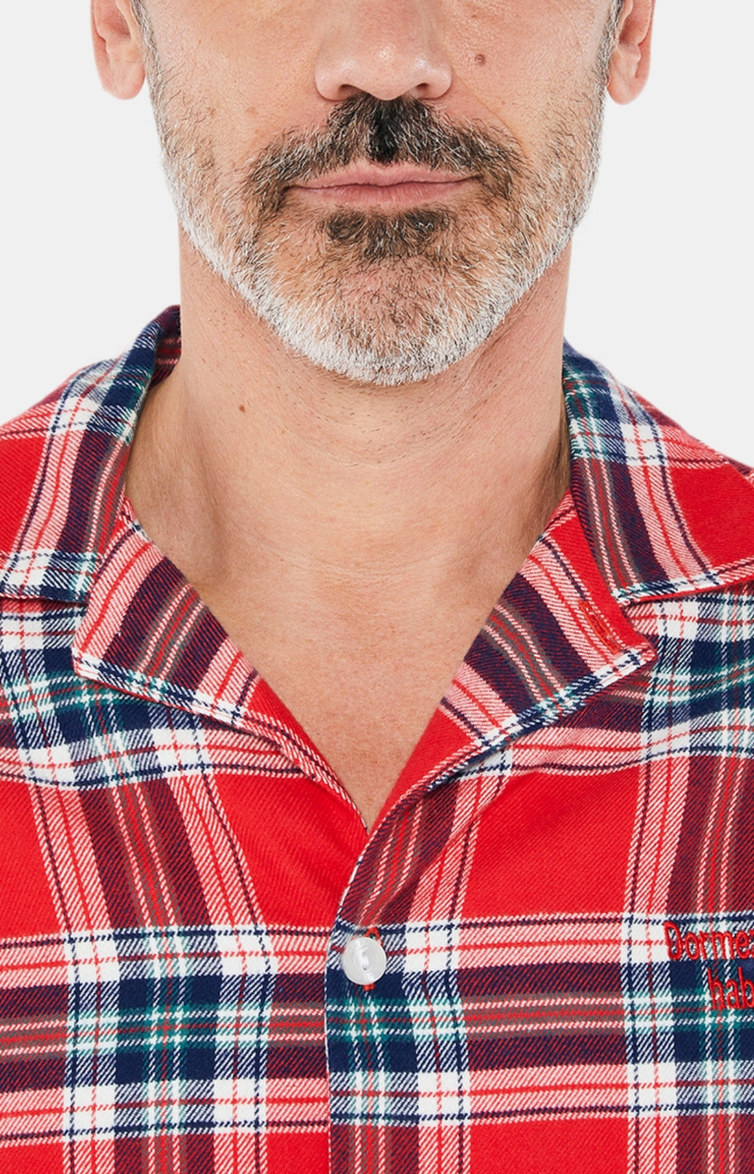 Pyjama long boutonné Homme Logan Rouge 7