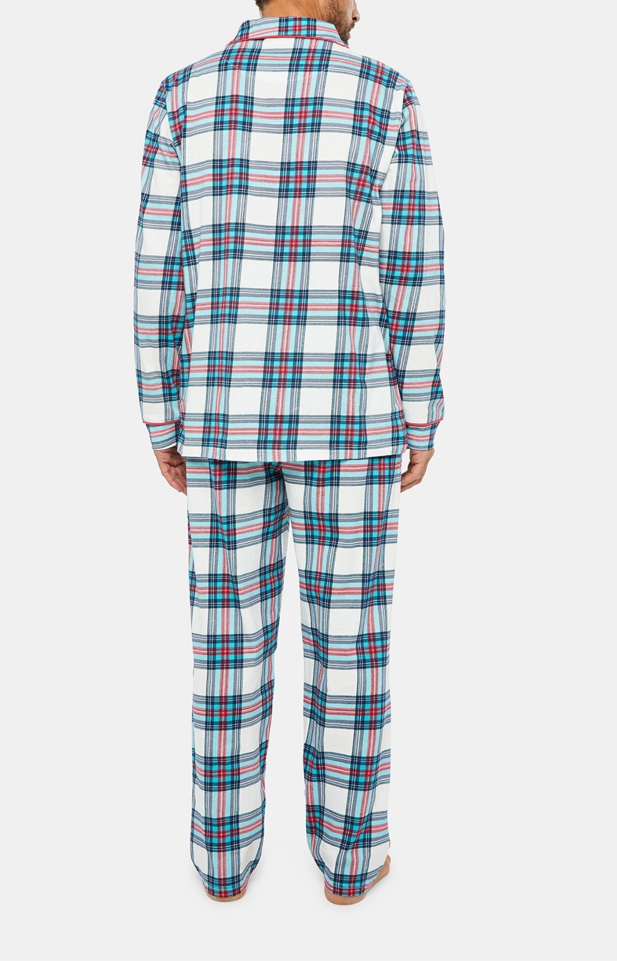 Pyjama long boutonné Homme Honoré Blanc et Ivoire 4