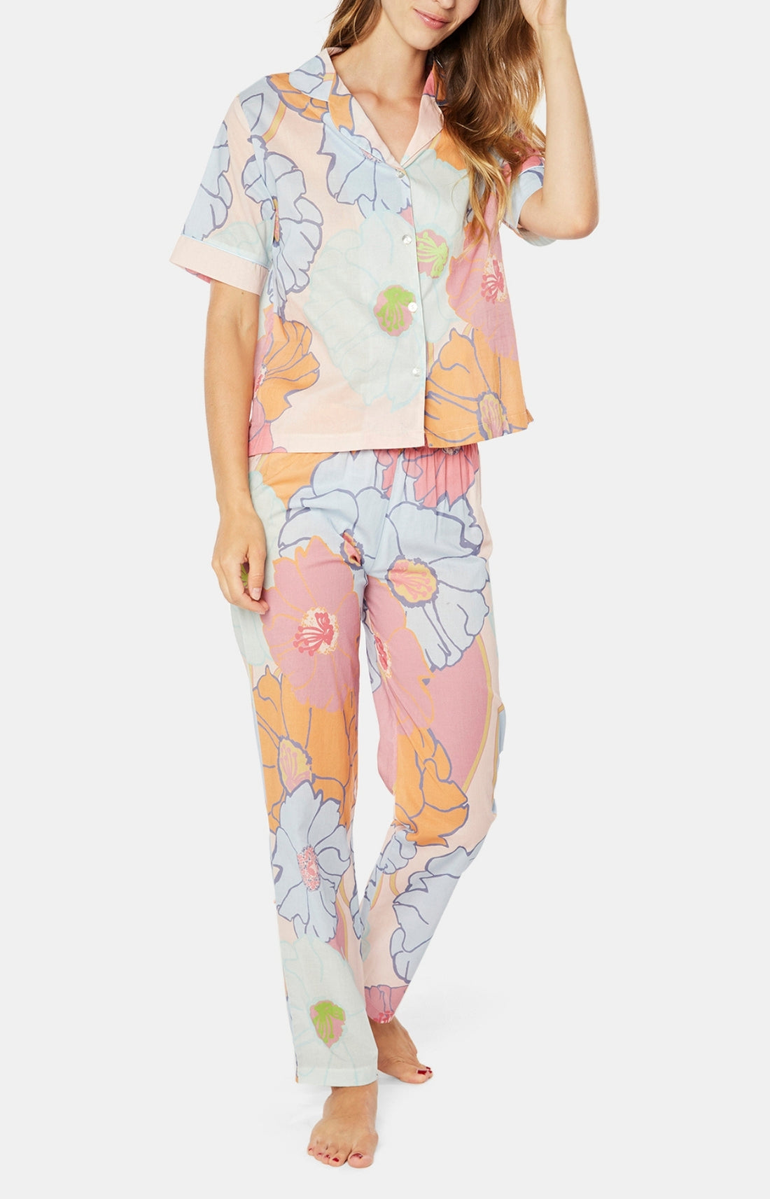Pyjama long boutonné Femme Monette Multicolore 1